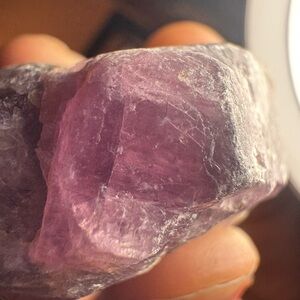 Raw Purple corundum Rough specimen with cute little hitchhiker.lLARGE PIECE